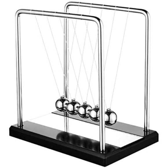 Newton's Cradle Desk Table Decor Metal Pendulum Balance Ball Physics Science - Picture 1 of 7